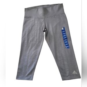 Adidas Gray Climalite Capri Workout Leggings Size Large